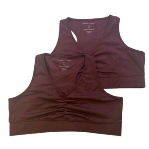 Threads 4 Thought Womens Two Sports Bras Medium Support Size 2X Yoga Pilates